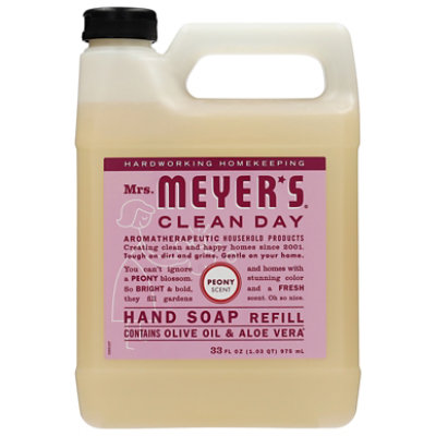 Mrs Meyers Soap Hnd Rfl Peony - 33 OZ - Image 1