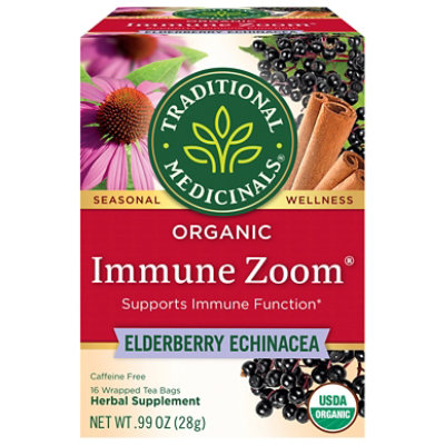Traditional Medicinals Organic Immune Zoom Elderberry Echinacea Supplement - 16 Count - Image 1