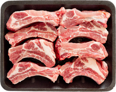 Pork Loin Baby Back Ribs Sliced Previously Frozen - LB - Image 1