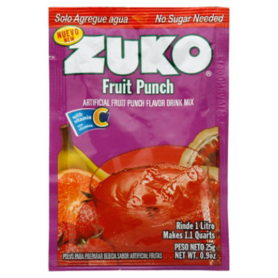 Zuko Fruit Punch Flavor Drink Mix - 0.9 Oz - Image 1