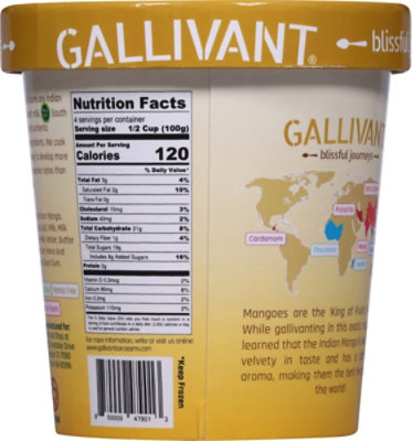 Gallivant Blissful Journeys Ice Cream Mawa Indian Mango - 16 OZ - Image 5