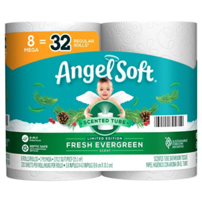 Angel Soft Fresh Evergreen Bath Tissue Mega Roll - 8 Roll - Image 2