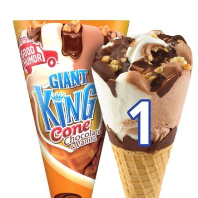 Good Humor Giant King Chocolate & Vanilla Ice Cream Cone - Each - Image 2