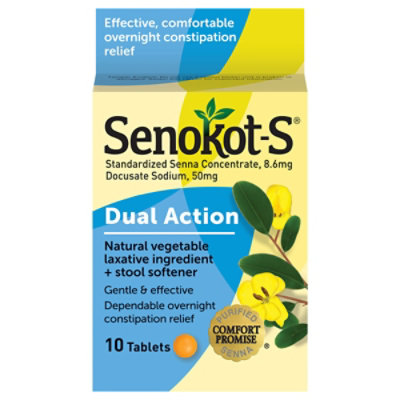 Senokot Dual Action Overnight relief of Constipation Tablets - 10 Count - Image 3