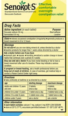Senokot Dual Action Overnight relief of Constipation Tablets - 10 Count - Image 5