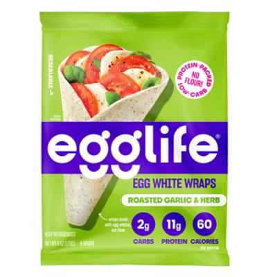 Egglife Egg White Wrap Roasted Garlic Herb - 6 OZ - Image 1