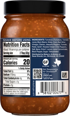 Mateos Salsa Black Bean And Corn - 16 OZ - Image 5
