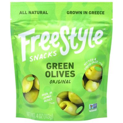 Freestyle Snacks Original Green Olives - 4 Oz - Image 1