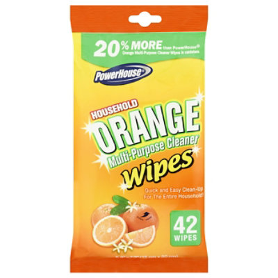 PowerHouse Household Orange Multi-Purpose Cleaner Wipes - 42 Count - Image 3