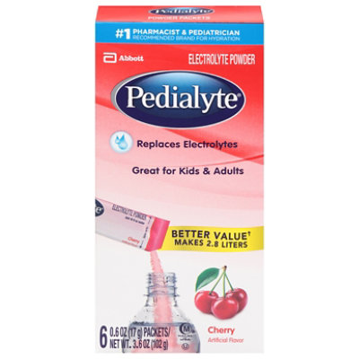 Pedialyte Cherry Electrolyte Powder - 6 Count - Image 3