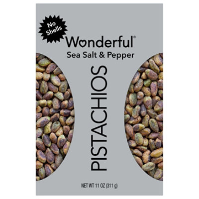 Wonderful No Shells Sea Salt & Pepper Pistachios Nuts - 11 Oz - Image 1