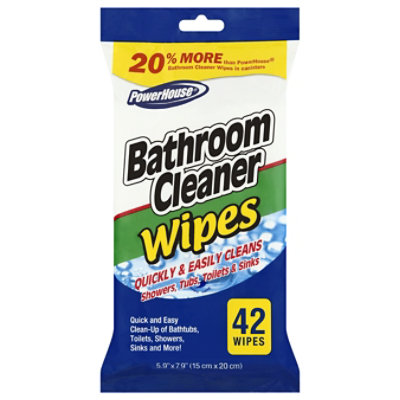 PowerHouse Bathroom Cleaner Wipes - 42 Count - Image 1