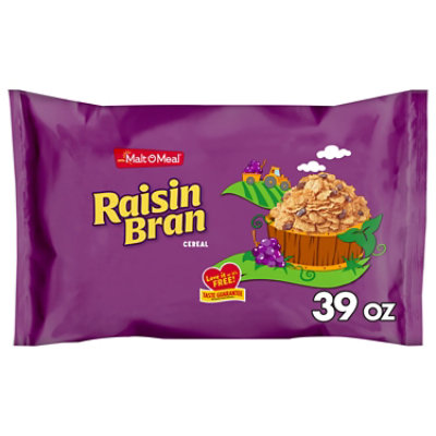 Malt-O-Meal Raisin Bran Cereal Bag - 39 Oz