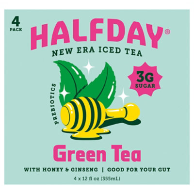 Halfday Prebiotic Green Tea Iced Tea- 48 Oz - Image 1