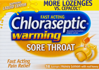 Chloraseptic Sore Throat Lozenges Honey Lemon - 18 CT - Image 2