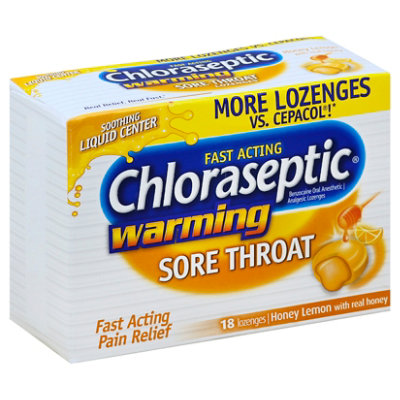 Chloraseptic Sore Throat Lozenges Honey Lemon - 18 CT - Image 1