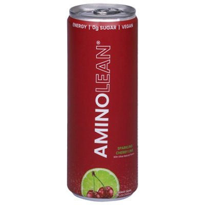 Amino Lean Sparkling Cherry Lime Energy Drink - 12 Fl. Oz. - Image 1