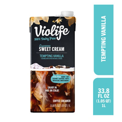 Violife 100% Dairy Free Supreme Sweet Cream Tempting Vanilla Coffee Creamer - 33.8 Fl. Oz. - Image 1
