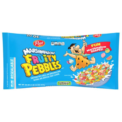 Post Marshmallow Fruity Pebbles Sweeteend Cereal With Marshmallow Resealable Bag - 30 Oz - Image 2