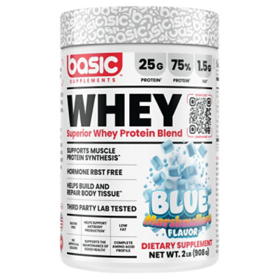 Basic Supps Whey Prtn Blue Marshmallow - 2 LB - Image 2