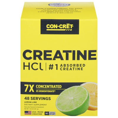 Con Cret Creatine Hcl Powder Lemon Lime - 4.5 OZ - Image 1