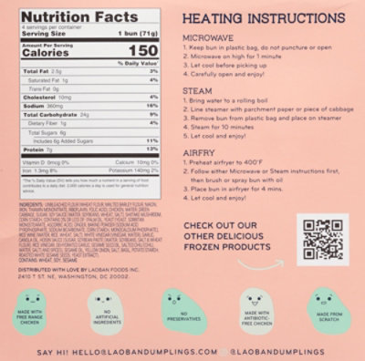 Laoban Sesame Chicken Buns Bao - 10 Oz - Image 5