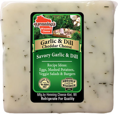 Hennings Garlic And Dill Cheddar Cheese - LB - Image 1