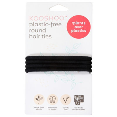 Kooshoo Plastic Free Round Black Hair Ties 4 Pk - 4PK - Image 1