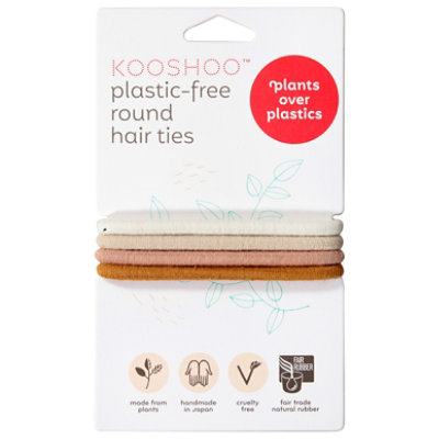 Kooshoo Plastic Free Round Golden Hair Ties 4pk - 4PK - Image 1