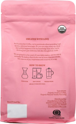 Chamberlain Coffee Fluffy Vanilla Blend Medium Roast Organic Arabica Coffee Ground - 12 Oz - Image 5