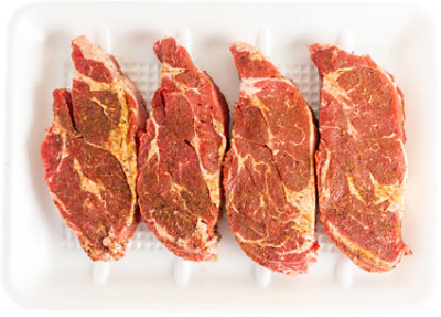 Choice Beef Chuck Eye Steak Boneless Seasoned Valu Pack - LB - Image 1