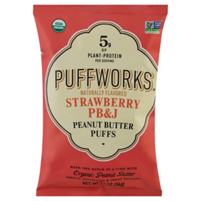 Puffworks Baby Organic Puffs Strawberry Peanut Butter And Jelly - 1.20 Oz - Image 1