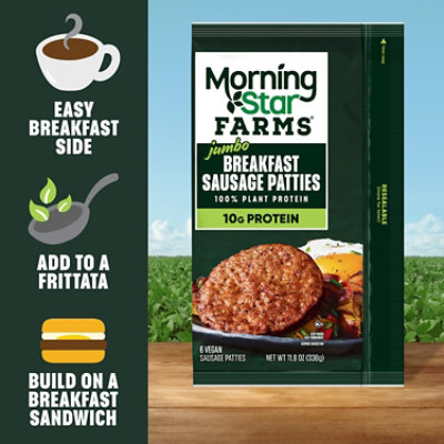 MorningStar Farms Jumbo Breakfast Vegan Sausage Patties - 11.8 Oz - Image 4