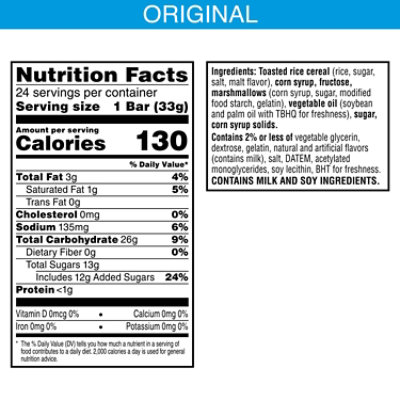 Kellogg's Original Rice Crispies Treats Homestyle Crispy Marshmallow Squares - 27.9 Oz - Image 2