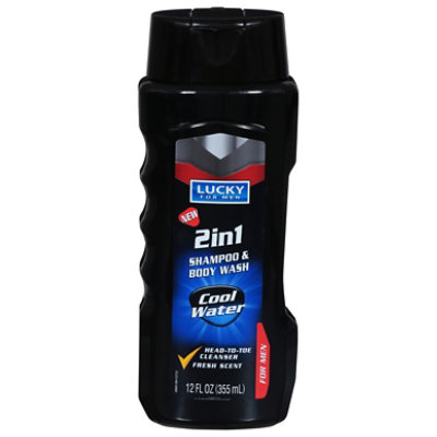 Lucky For Men Cool Water  3 In 1 Shampoo and Body Wash - 12 Oz - Image 2