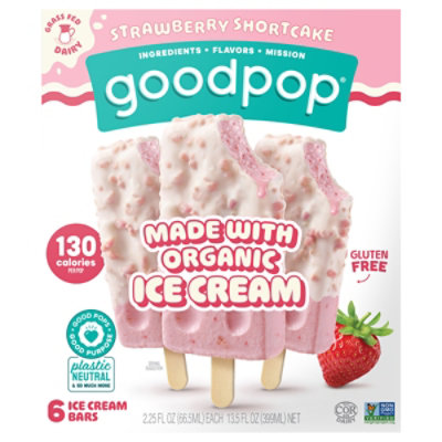 Goodpop Strawberry Shortcake Organic Gluten Free  Ice Cream Bars - 6 Count - Image 3