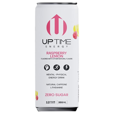 UPTIME Energy Raspberry Lemon Sugar Free Energy Drink - 12 Fl. Oz. - Image 2