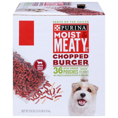 Purina Moist and Meaty Chopped Burger Adult Dog Food - 216  Oz - Image 2