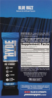 Mr. Hyde Signature  Pre Workkout Blue Razz Dietary Supplement Stick Pack - 5.3 Oz - Image 5