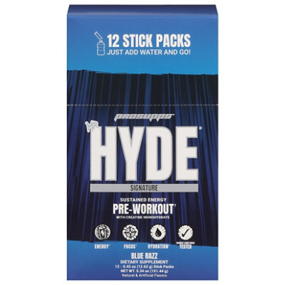 Mr. Hyde Signature  Pre Workkout Blue Razz Dietary Supplement Stick Pack - 5.3 Oz - Image 2