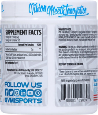 VMI Creatine Monohydrate Dietary Supplement -10.6 Oz - Image 5