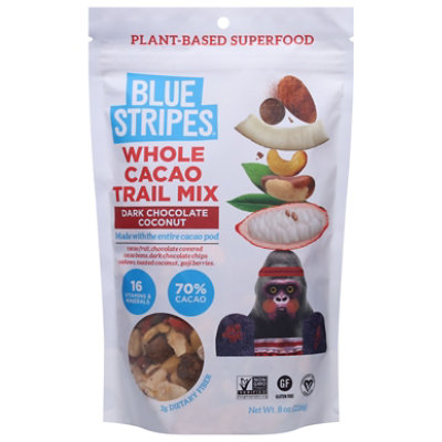 Blue Stripes Trail Mix Whole Cacao - 8 OZ