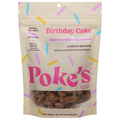 Poke's Birthday Cake Peanut Butter and Vanilla Flavor Crunchy Biscuit Dog Treat - 6 Oz - Image 2