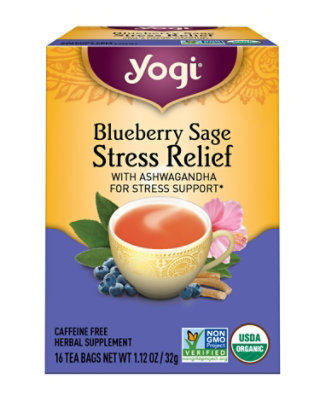 Yogi Blueberry Sage Stress Relief Tea Bags - 16 Count - Image 1