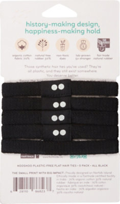 Kooshoo Plastic Free Black Hair Ties - 5PK - Image 3