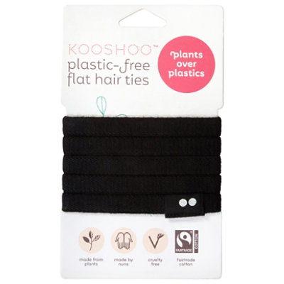 Kooshoo Plastic Free Black Hair Ties - 5PK - Image 1