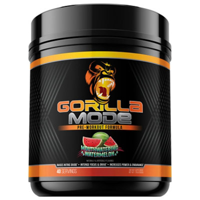 Gorilla Mode Pre-Workout Formula Mouthwatering Watermelon - 1.7 Lb - Image 1