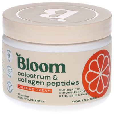 Bloom Nutrition Colostrum Collagen Orange - 4.23 OZ - Image 1