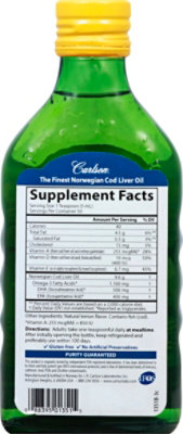 Carlson Cod Liver Oil Lemon - 250 ML - Image 5
