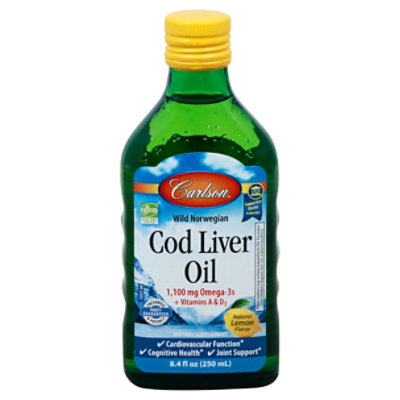 Carlson Cod Liver Oil Lemon - 250 ML - Image 1